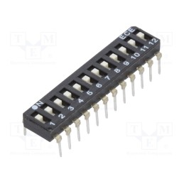 1 pcs x ECE - EAM112LZ - Switch: DIP-SWITCH, Poles number: 12, OFF-ON, 0.025A/24VDC, Pos: 2