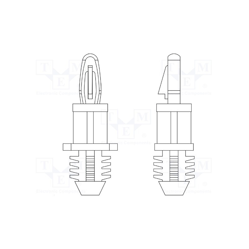10 pcs x DREMEC - 8G812V41010 - PCB distance, polyamide 66, L: 4.8mm, natural, UL94V-2