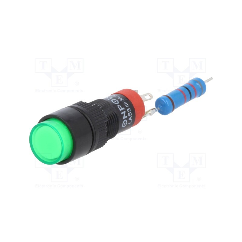 1 pcs x ONPOW - LAS3Y-11/230/G - Switch: push-button, Pos: 2, SPDT, 0.5A/250VAC, 1A/24VDC, ON-(ON)