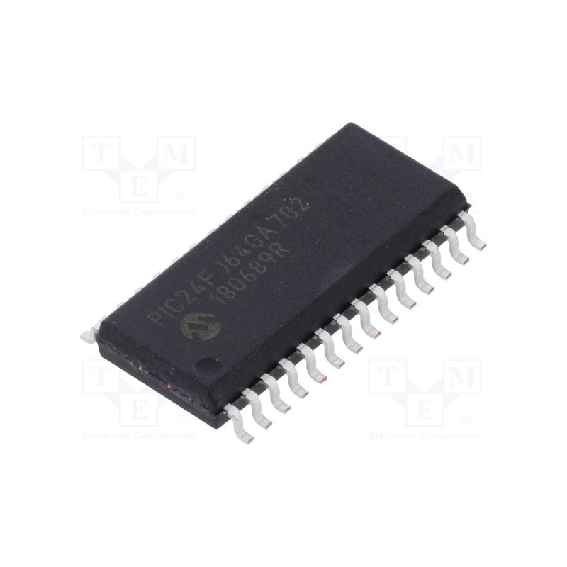 1 pcs x MICROCHIP TECHNOLOGY - PIC24FJ64GA702-I/SO - IC: PIC microcontroller, 64kB, I2C x2,I2S x3,SPI x3,UART x2