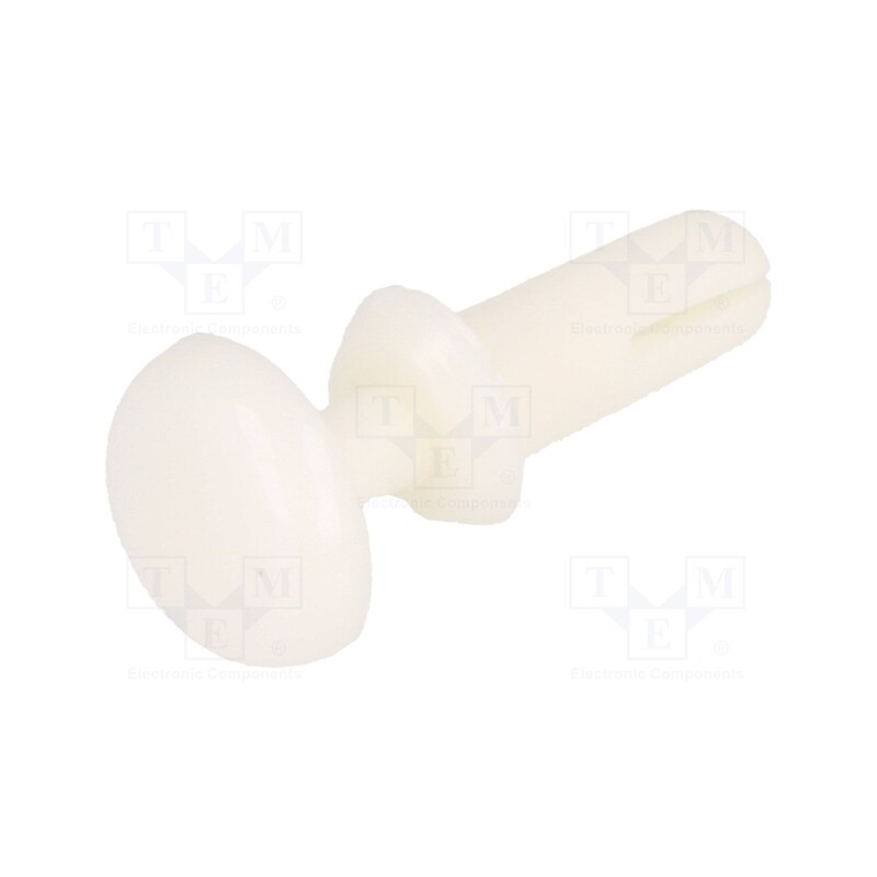 10 pcs x DREMEC - 8G4012.0X3.6W - Rivet, polyamide, L.rivet: 4.8mm, Panel cutout diam: 2.1mm, white