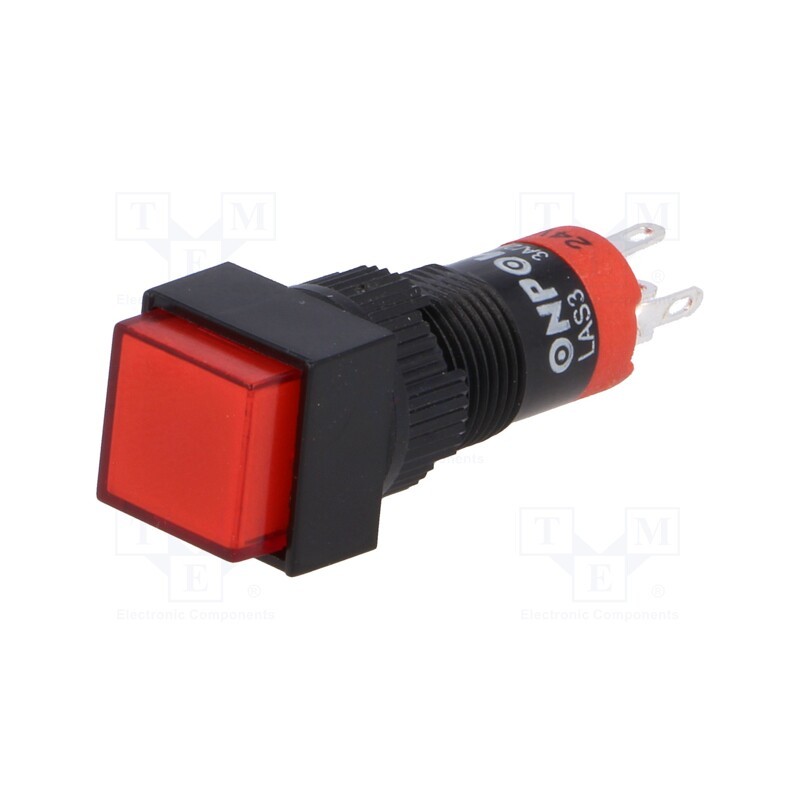 1 pcs x ONPOW - LAS3F-11/24/R - Switch: push-button, Pos: 2, SPDT, 0.5A/250VAC, 1A/24VDC, ON-(ON)