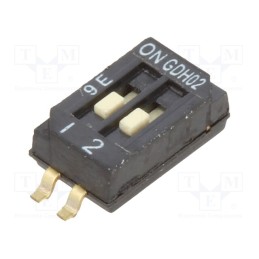 1 pcs x TE Connectivity - 1571983-1 - Switch: DIP-SWITCH, Poles number: 2, OFF-ON, 0.1A/50VDC, Pos: 2