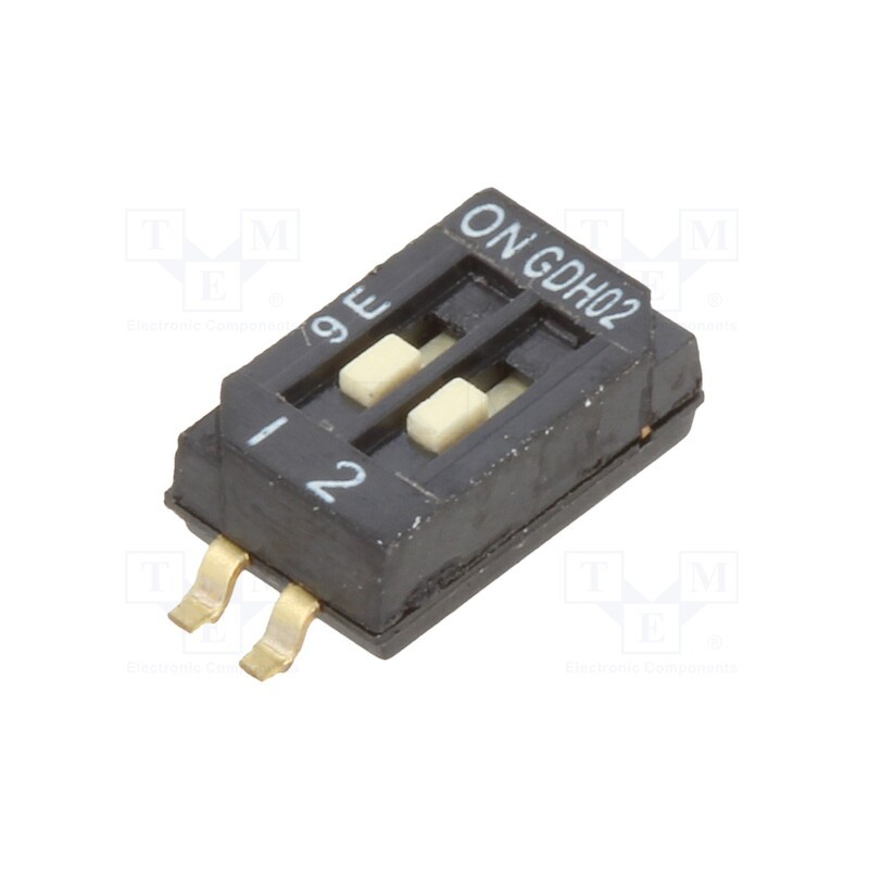 1 pcs x TE Connectivity - 1571983-1 - Switch: DIP-SWITCH, Poles number: 2, OFF-ON, 0.1A/50VDC, Pos: 2