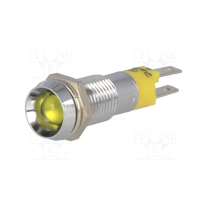 1 pcs x SIGNAL-CONSTRUCT - SWBU08114 - Indicator: LED, recessed, yellow, 24÷28VDC, 24÷28VAC, Ø8.2mm, IP67