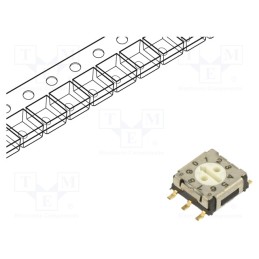 1 pcs x ECE - ERD710RDZ - Encoding switch, DEC/BCD, Pos: 10, SMT, Rcont max: 200mΩ, 5.1Ncm