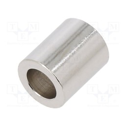 10 pcs x DREMEC - 3110/6,2X12 - Spacer sleeve, 12mm, cylindrical, brass, nickel, Out.diam: 10mm