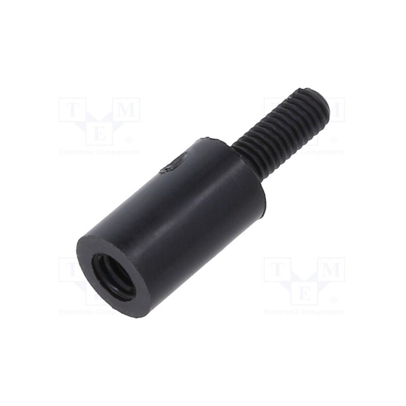 10 pcs x DREMEC - 285RDX10 - Screwed spacer sleeve, cylindrical, polyamide, M3, M3, 10mm, black