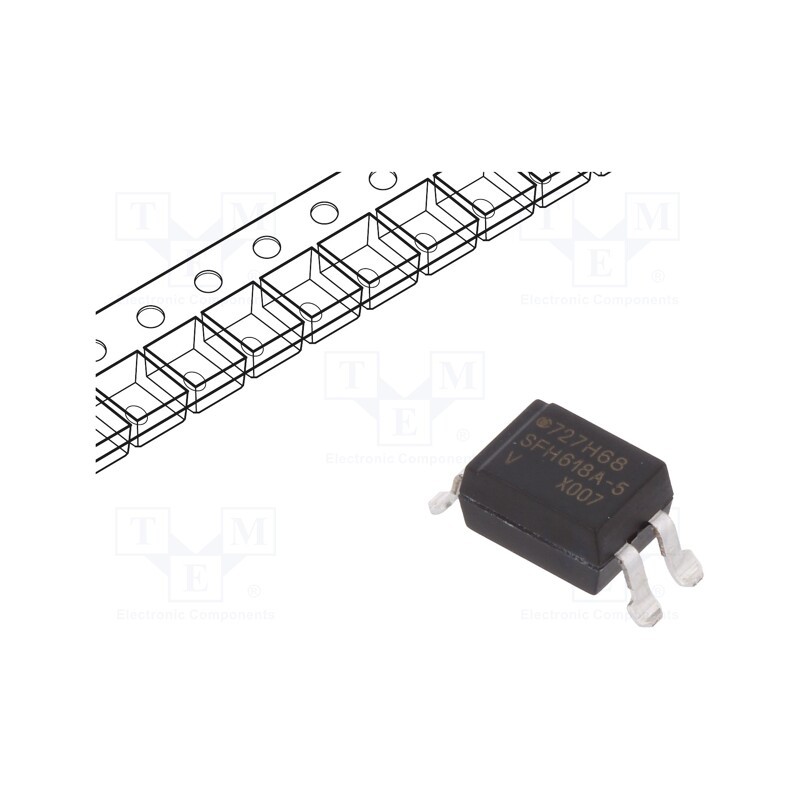 1 pcs x VISHAY - SFH618A-5X007 - Optocoupler, SMD, Ch: 1, OUT: transistor, Uinsul: 5.3kV, Uce: 55V