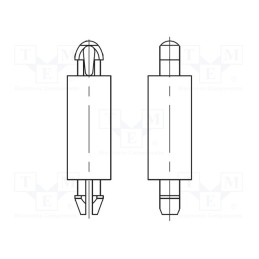 10 pcs x DREMEC - 8G505V40155 - PCB distance, polyamide 66, L: 2mm, latch/latch, natural, UL94V-2