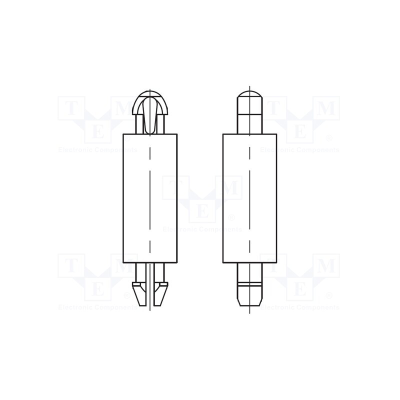 10 pcs x DREMEC - 8G505V40155 - PCB distance, polyamide 66, L: 2mm, latch/latch, natural, UL94V-2