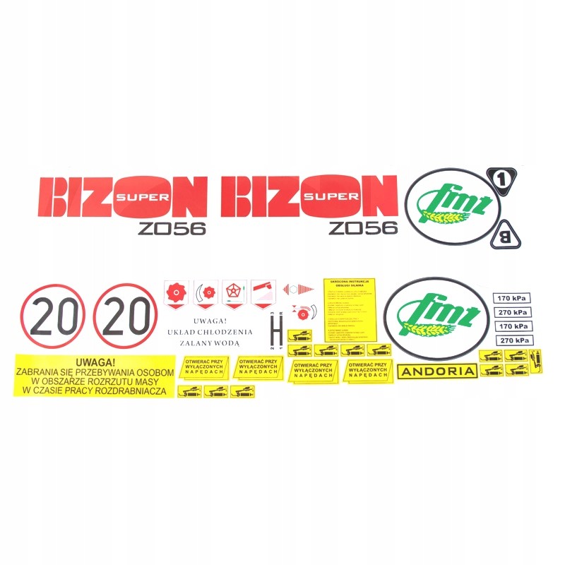 Bison sticker set with 056 5056505606