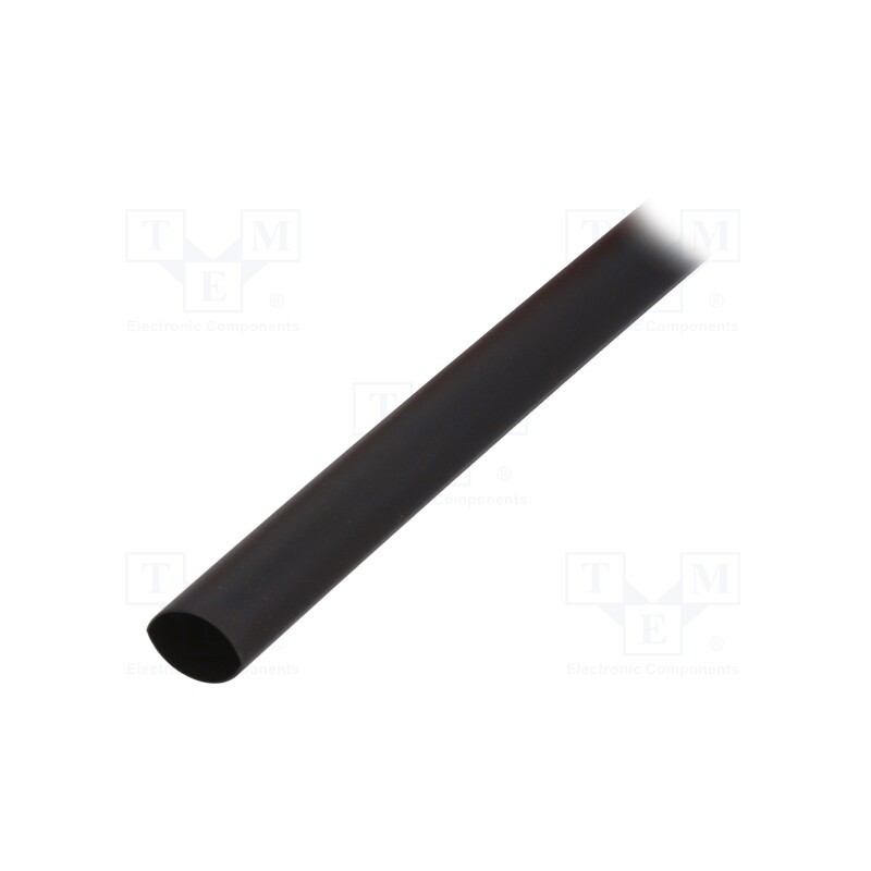 1 m x RADPOL - WRDCC120130001003KC1 - Heat shrink sleeve, thin walled,glued, 4: 1, 12mm, L: 1m, black