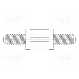 10 pcs x DREMEC - 8G516V42740 - Spacer sleeve, cylindrical, polyamide 66, M4, 9.5mm, natural