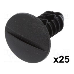 1 pcg x ROMIX - 10050 - Trim clip, 25pcs, Fiat, OEM: 14590887, L: 27.5mm, polyamide, black
