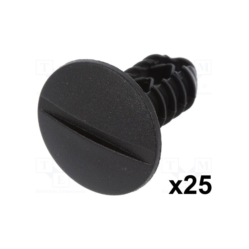1 pcg x ROMIX - 10050 - Trim clip, 25pcs, Fiat, OEM: 14590887, L: 27.5mm, polyamide, black
