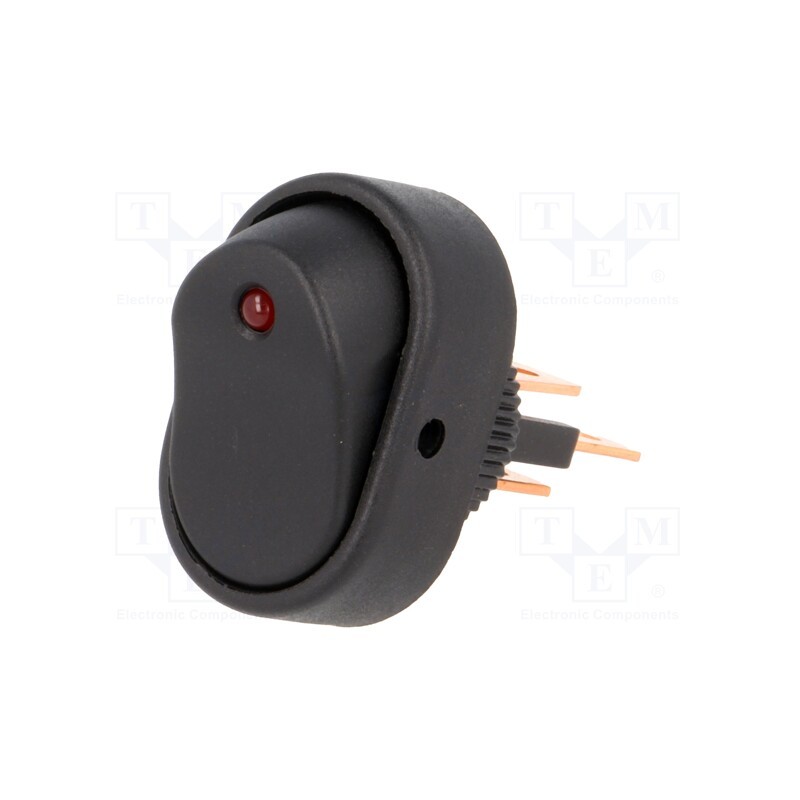 1 pcs x SCI - R13-133L-01-BBR-L-2 - ROCKER, SPST, Pos: 2, ON-OFF, 15A/24VDC, black, LED, 24VDC, -20÷85°C