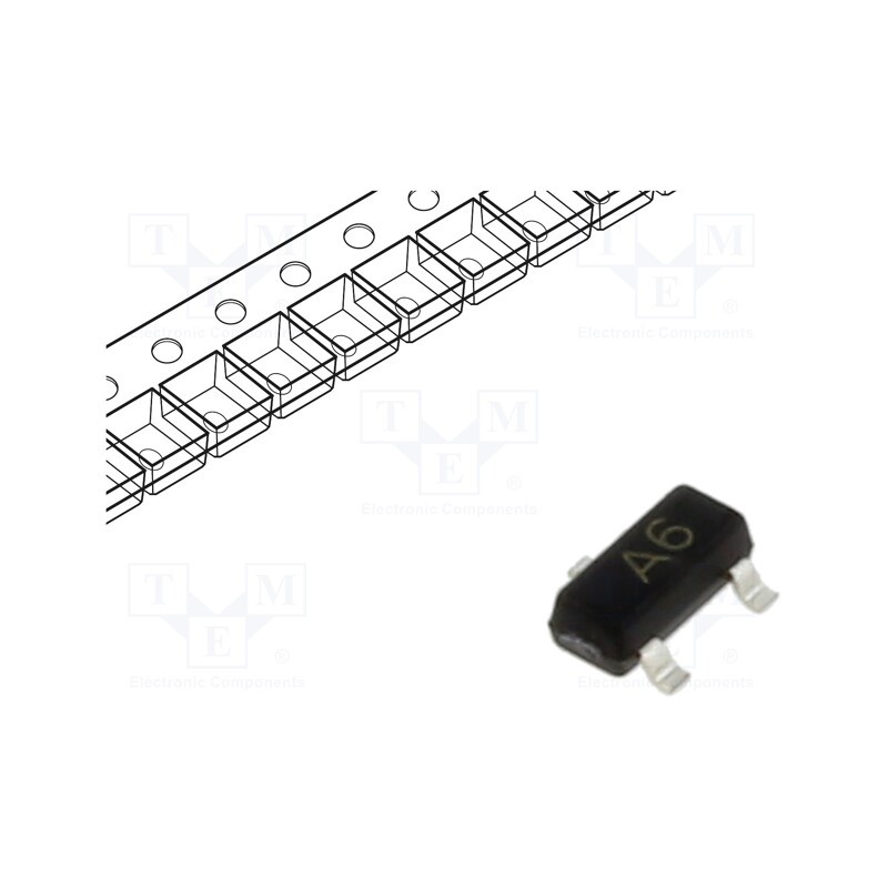 25 pcs x SMC DIODE SOLUTIONS - BAS16TR - Diode: switching, SMD, 75V, 0.2A, 6ns, SOT23, Ufmax: 0.885V, Ifsm: 2A