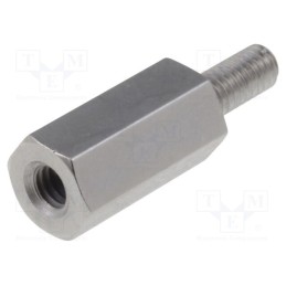 10 pcs x DREMEC - 212X10 - Screwed spacer sleeve, 10mm, Int.thread: M2,5, Ext.thread: M2,5