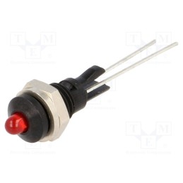 1 pcs x MENTOR - 2663.8023 - Indicator: LED, prominent, red, Ø6mm, for PCB, brass, ØLED: 3mm