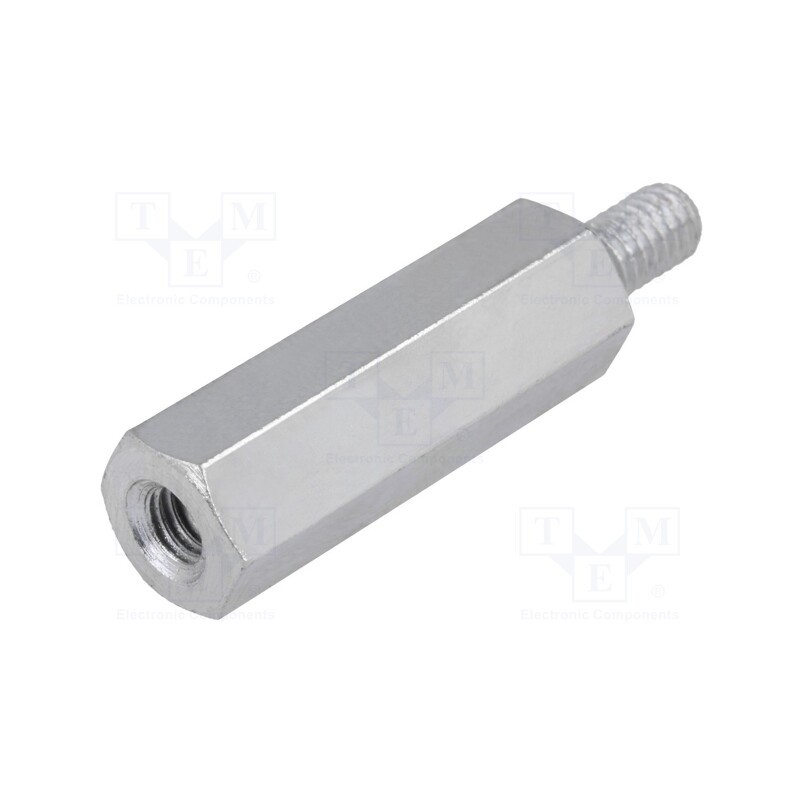 10 pcs x DREMEC - 224X15 - Screwed spacer sleeve, 15mm, Int.thread: M3, Ext.thread: M3, steel