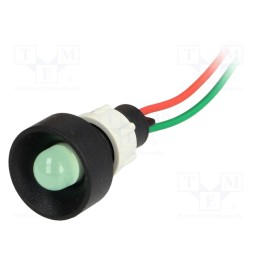 1 pcs x POLAM-ELTA - LG-D10-24AC/DC - Indicator: LED, recessed, green, 24VDC, 24VAC, Ø13mm, IP40, plastic
