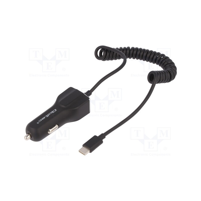 1 pcs x QOLTEC - 50139 - USB power supply, USB C plug, Sup.volt: 12÷24VDC, 5V/3A, 0.9m