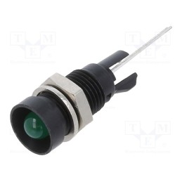 1 pcs x MENTOR - 2664.8083 - Indicator: LED, recessed, green, Ø8mm, for PCB, brass, ØLED: 5mm