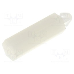 10 pcs x FIX&FASTEN - FIX-MAE-18TV - PCB distance, polyamide, L: 18mm, natural, Spanner: 5.5mm