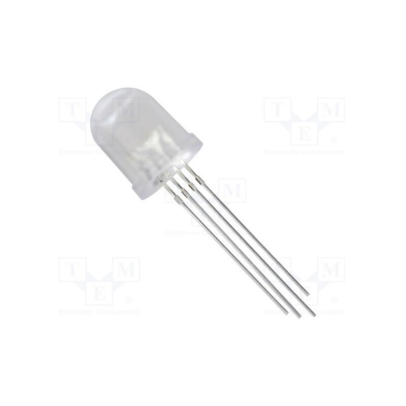 1 pcs x NTE Electronics - NTE30158 - LED, 10mm, RGB, 60°, Front: convex, 1.8÷2.2/2.8÷3.4/2.8÷3.4V