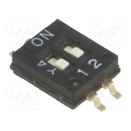1 pcs x OMRON OCB - A6H-2101 - Switch: DIP-SWITCH, Poles number: 2, ON-OFF, 0.025A/24VDC, Pos: 2