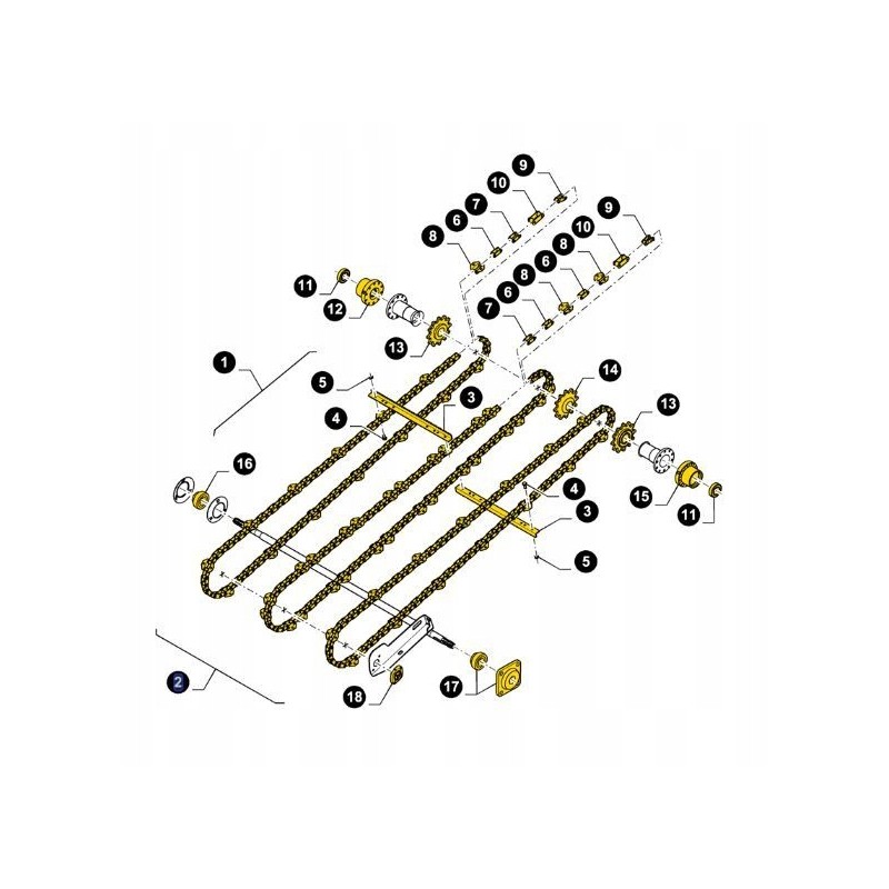 New Holland inclined feeder chain set