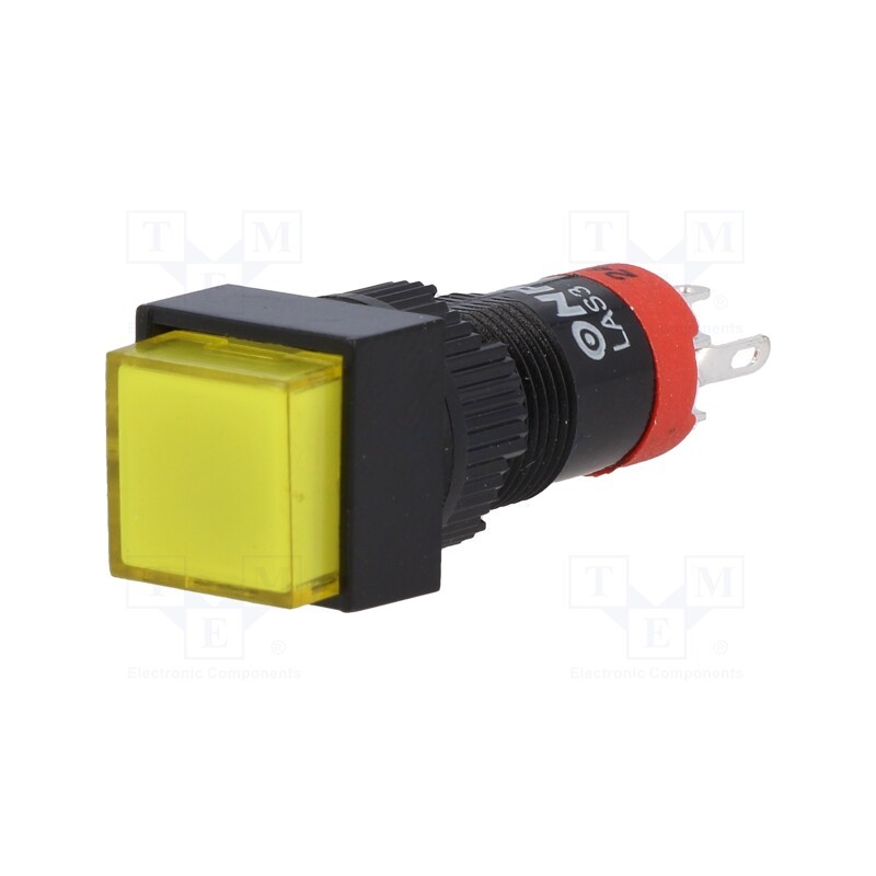 1 pcs x ONPOW - LAS3F-11/24/Y - Switch: push-button, Pos: 2, SPDT, 0.5A/250VAC, 1A/24VDC, ON-(ON)