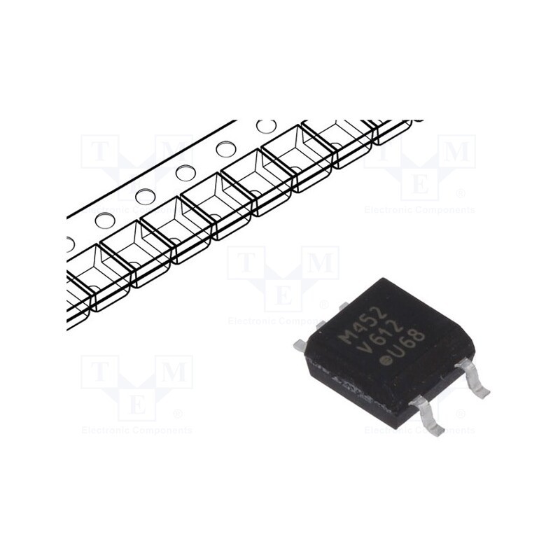1 pcs x VISHAY - VOM452T - Optocoupler, SMD, Ch: 1, OUT: transistor, Uinsul: 3.75kV, Uce: 25V