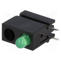 1 pcs x MENTOR - 1801.8031 - LED, in housing, green, 3mm, No.of diodes: 1, 20mA, 40°, 10÷20mcd