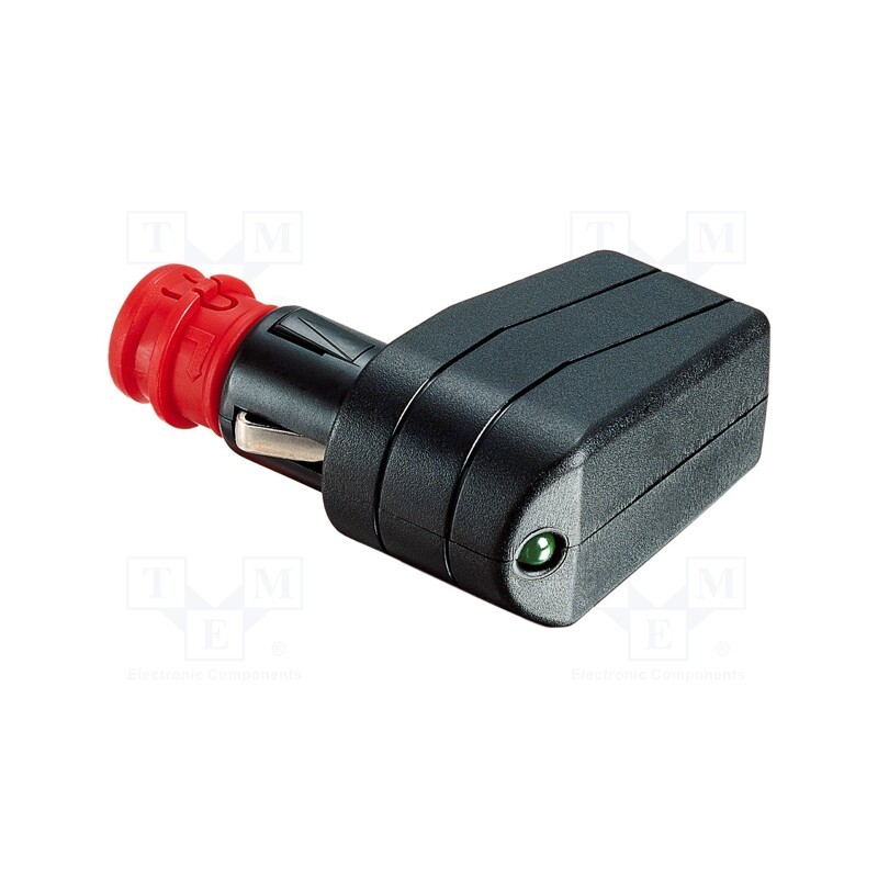 1 pcs x PRO CAR - 57730001 - Cigarette lighter plug, screw terminal, 7.5A, Sup.volt: 12÷24VDC