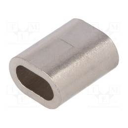 10 pcs x KRAFTBERG - TZ-5 -AS - Ferrule, copper, for rope, Ørope: 5mm, L: 18mm, nickel