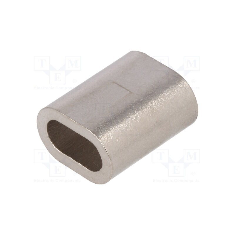 10 pcs x KRAFTBERG - TZ-5 -AS - Ferrule, copper, for rope, Ørope: 5mm, L: 18mm, nickel