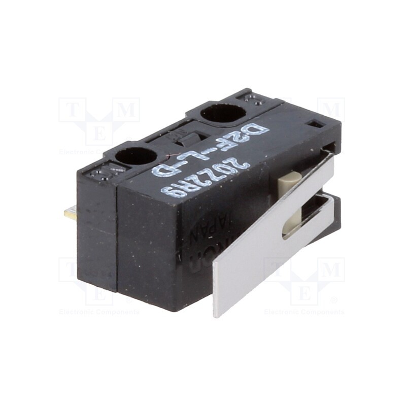 1 pcs x OMRON OCB - D2F-L-D - Microswitch SNAP ACTION, 3A/125VAC, 2A/30VDC, with lever, SPDT