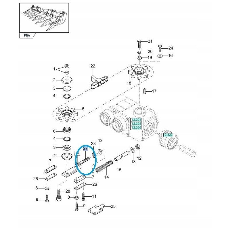 Corn header bracket new holland 322438550 cnh