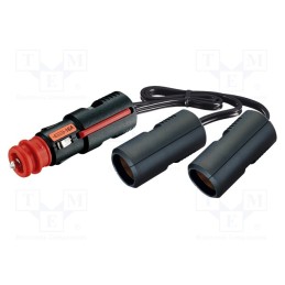 1 pcs x PRO CAR - 67889000 - Cigarette lighter splitter, car lighter socket x2, 16A, black