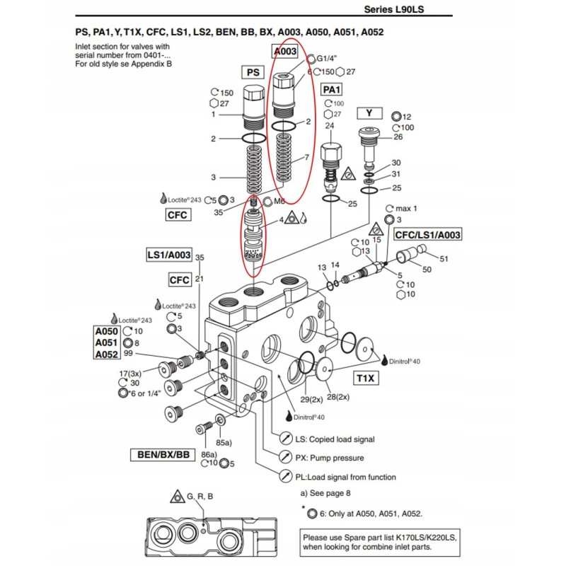 Parker l90ls kit a003 shunt size g