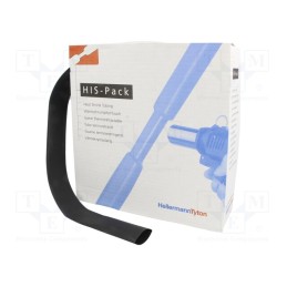 1 pcs x HELLERMANNTYTON - 300-31900 - Heat shrink sleeve, 2: 1, 19.1mm, L: 5m, black, cardboard packaging