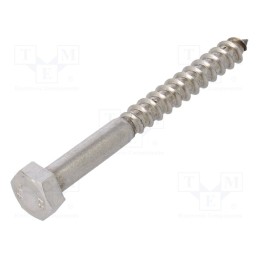 10 pcs x BOSSARD - 1129589 - Screw, for wood, 8x80, Head: hexagonal, none, 13mm, DIN 571, BN 704