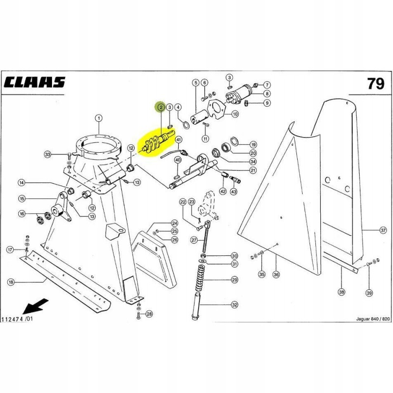 Claas Jaguar 0901260 snail discharge chute roller