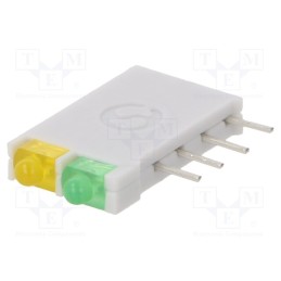 1 pcs x SIGNAL-CONSTRUCT - DBI01312 - LED, in housing, yellow/green, 1.8mm, No.of diodes: 2, 10mA, 38°