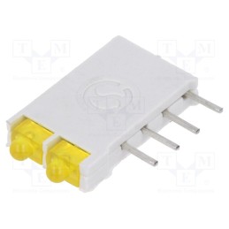 1 pcs x SIGNAL-CONSTRUCT - DBI01311 - LED, in housing, yellow, 1.8mm, No.of diodes: 2, 10mA, 38°, 2.1V