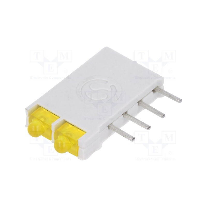 1 pcs x SIGNAL-CONSTRUCT - DBI01311 - LED, in housing, yellow, 1.8mm, No.of diodes: 2, 10mA, 38°, 2.1V