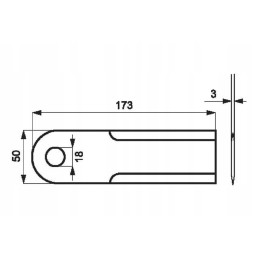 0000600172kr chopper knife 173x50x3 mm smooth