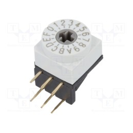 1 pcs x SUNGMUN ELECTRONICS - TER-16H - Encoding switch, HEX/BCD, Pos: 16, THT, Rcont max: 80mΩ, 7Ncm, T/S/Q